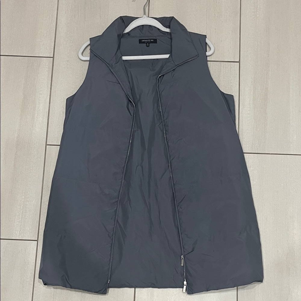 Lafayette 148 New York Gray Sleeveless Jacket